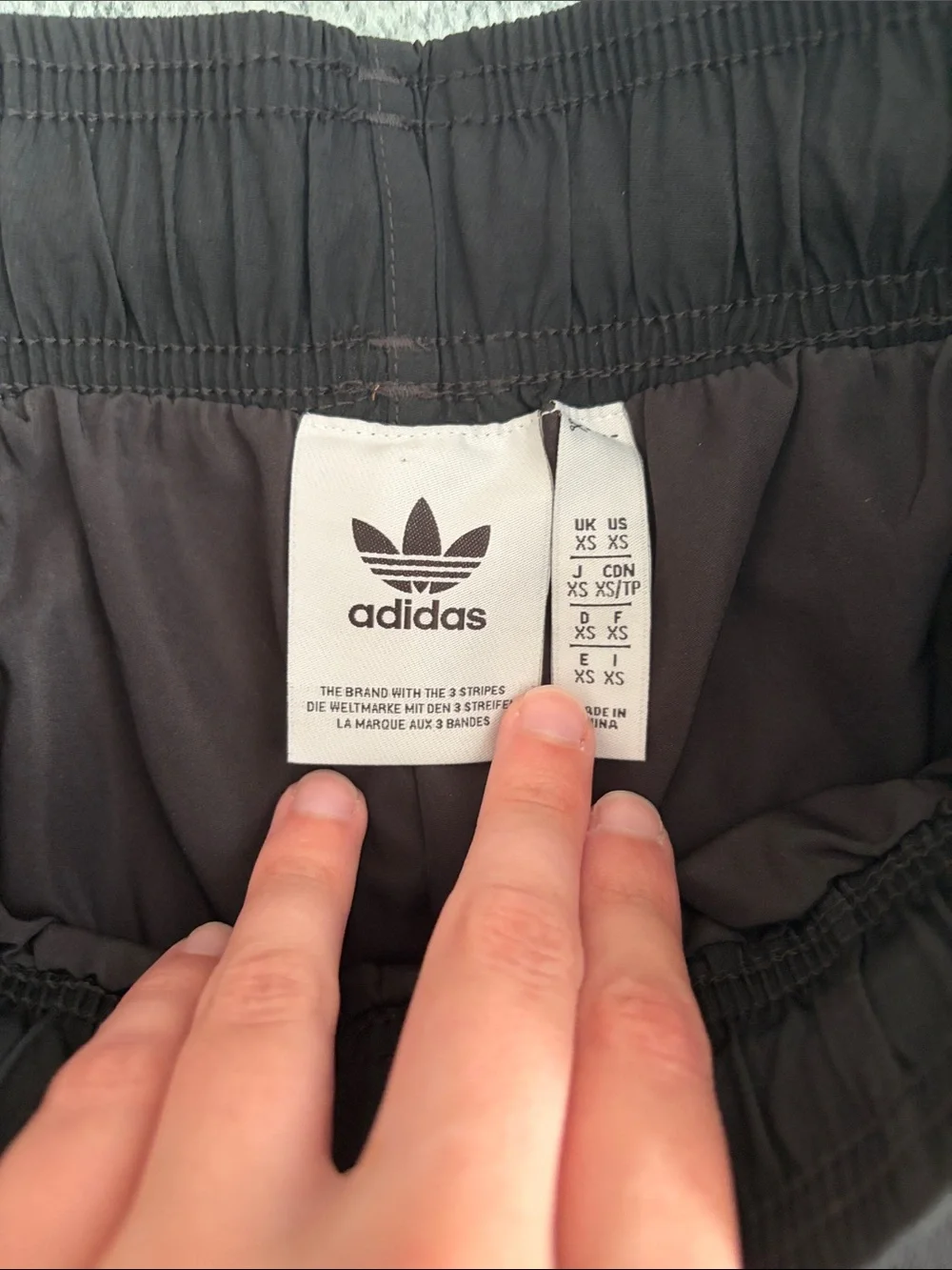 adidas Black Track Pants with White Triple Stripes women size xs